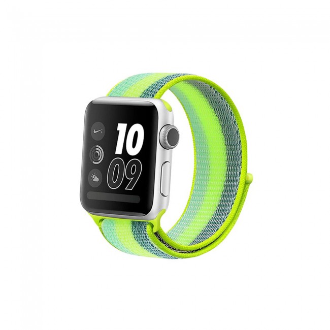 Apple Watch Band 38-40-41mm Nylon Sport Loop Strap Henlein Series by Margoun - Multi Green