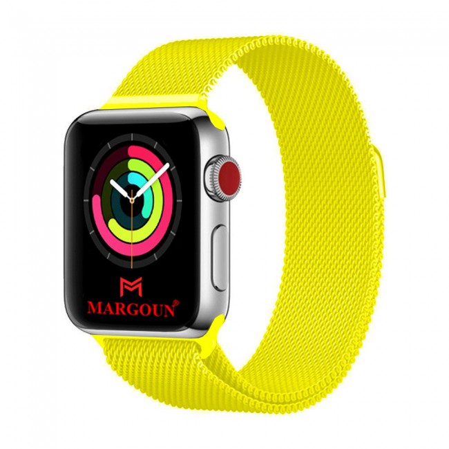 Apple Watch Band 42-44-45 mm Milanese Loop Strap Henlein Series by Margoun - Yellow