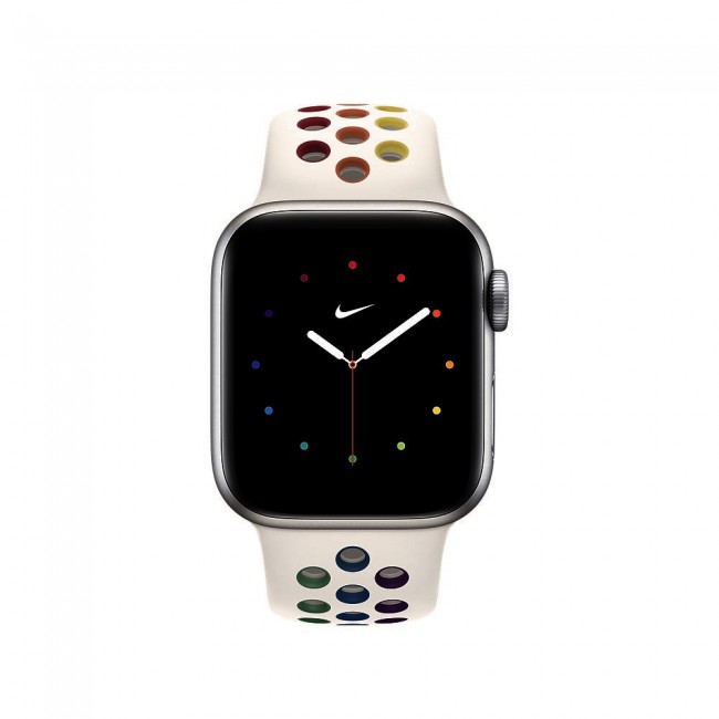 Apple Watch Band 42-44-45mm Silicone Nike Design Strap Henlein Series by Margoun - Rice White Pride Edition