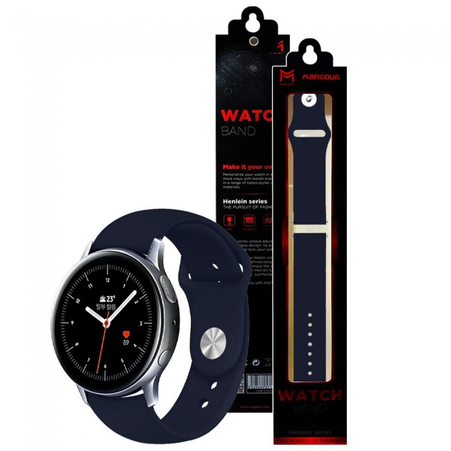 Apple Watch Band 42-44-45mm Strap Soft Silicone Sport Band Henlein Series by Margoun - Midnight Blue