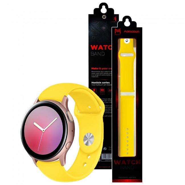 Apple Watch Band 42-44-45mm Strap Soft Silicone Sport Band Henlein Series by Margoun - Yellow