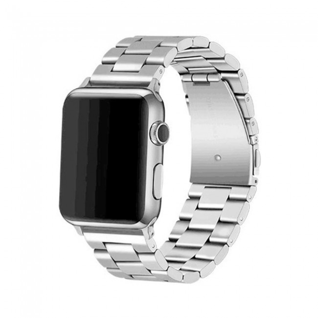 Apple Watch Band 42-44-45mm Buckle Stainless Steel Strap Henlein Series by Margoun - Silver