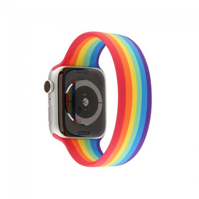Apple Watch Band 42-44-45mm Elastic Silicone Solo Loop Henlein Series by Margoun - Size M Rainbow