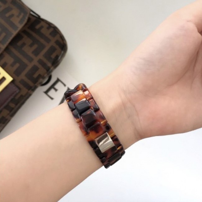 Apple Watch Band 42-44-45mm Hard Plastic Chain Resin Design Strap by Margoun - Marble Brown