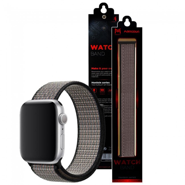 Apple Watch Band 42-44-45mm Nylon Sport Loop Strap Henlein Series by Margoun - Lava Glow