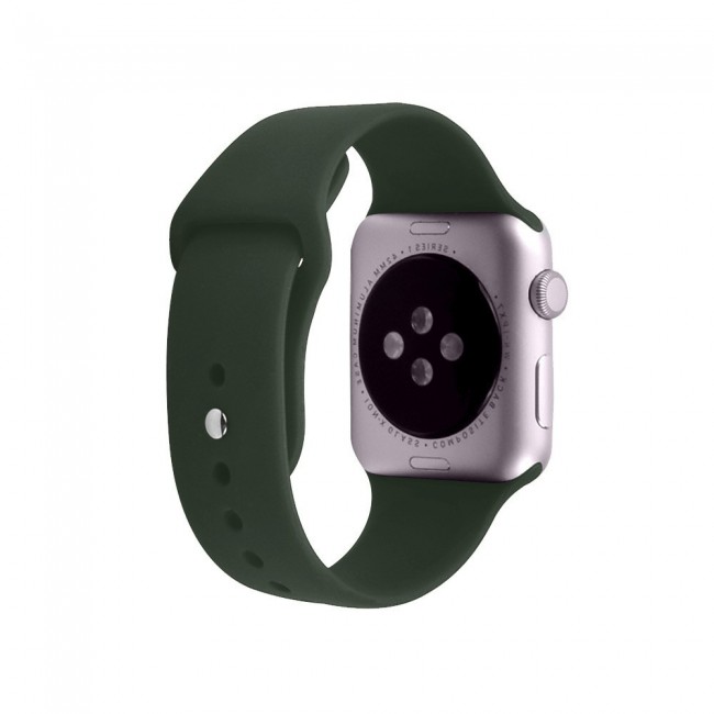 Apple Watch Band 42-44-45mm Soft Silicone Sport Strap Henlein Series by Margoun - Dark Olive