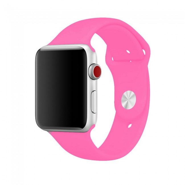 Apple Watch Band 42-44-45mm Soft Silicone Sport Strap Henlein Series by Margoun - Barbie Pink