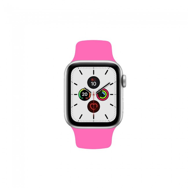 Apple Watch Band 42-44-45mm Soft Silicone Sport Strap Henlein Series by Margoun - Barbie Pink