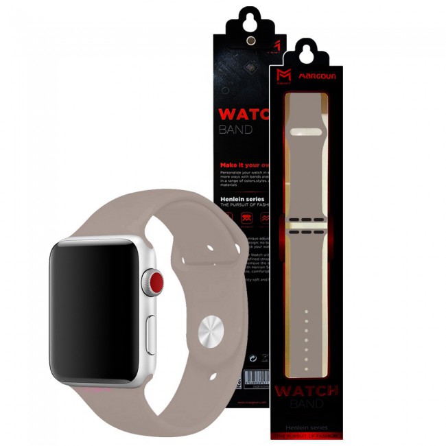 Apple Watch Band 42-44-45mm Strap Soft Silicone Sport Band Henlein Series by Margoun - Pebble