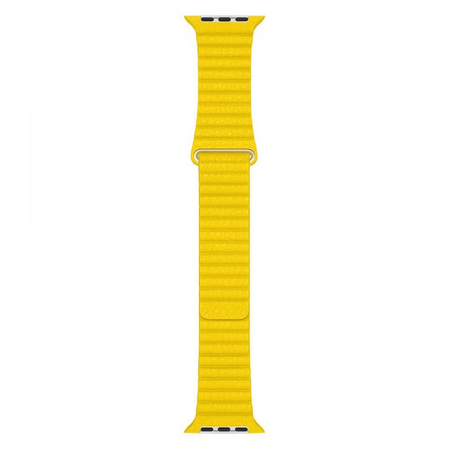 Apple Watch Band 42-44-45mm Leather Loop Strap Henlein Series by Margoun - Yellow