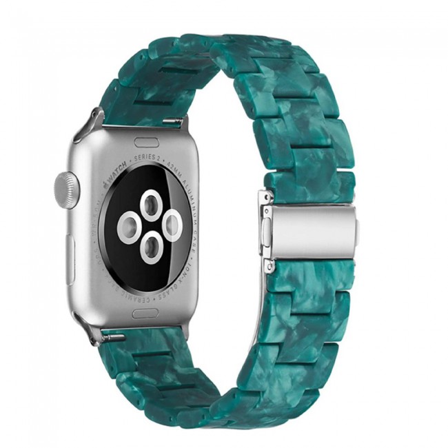 2Pack Apple Watch Band Resin Strap with 3D Screen Protector 44mm by Margoun - Marble Green