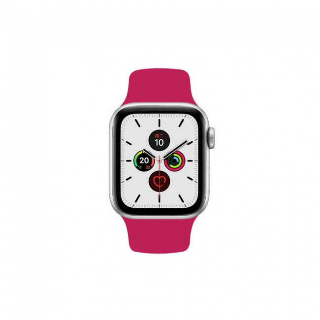 Apple Watch Band 42-44-45mm Strap Soft Silicone Sport Band Henlein Series by Margoun - Rose Red