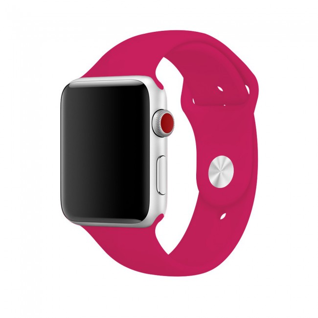 Apple Watch Band 42-44-45mm Strap Soft Silicone Sport Band Henlein Series by Margoun - Rose Red