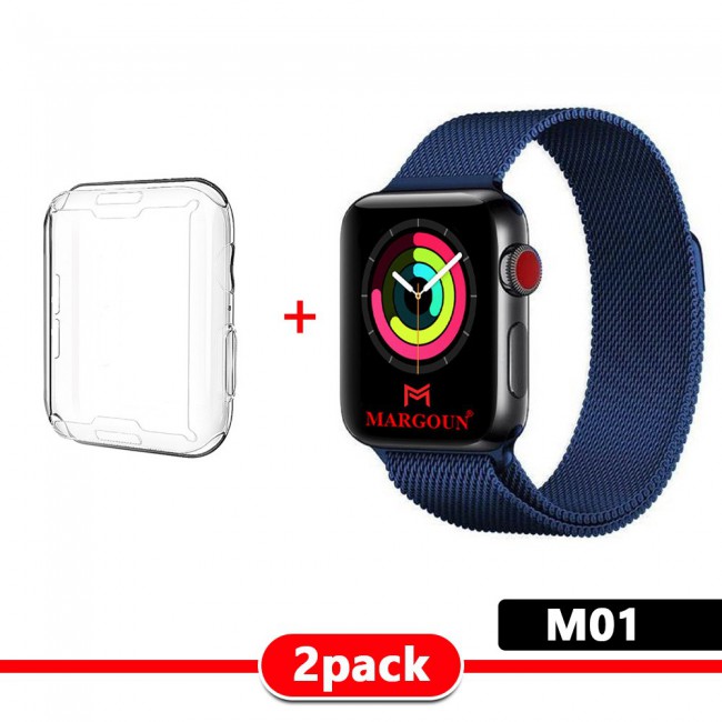 Apple Watch Band Milanese Loop Strap with Protective TPU Case 44mm - M01-M10
