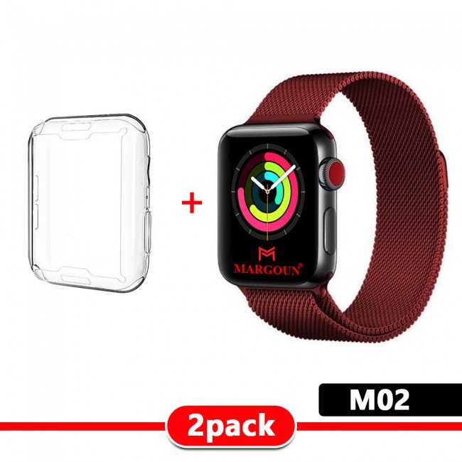 Apple Watch Band Milanese Loop Strap with Protective TPU Case 44mm - M01-M10