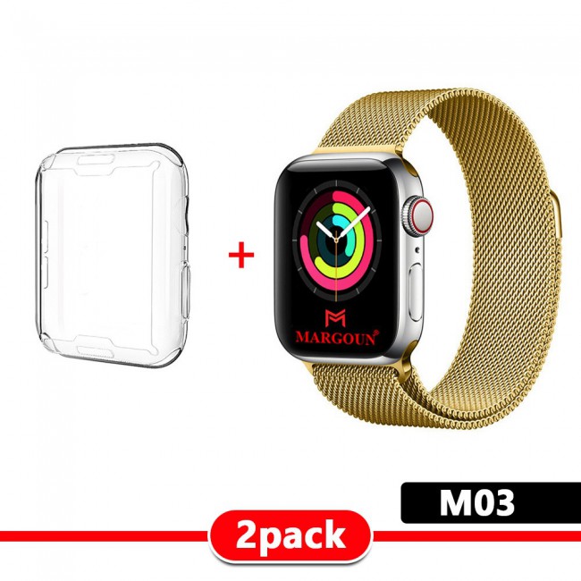 Apple Watch Band Milanese Loop Strap with Protective TPU Case 44mm - M01-M10