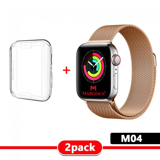 Apple Watch Band Milanese Loop Strap with Protective TPU Case 44mm - M01-M10