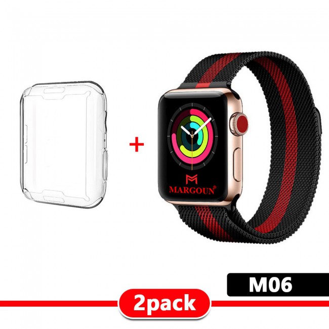 Apple Watch Band Milanese Loop Strap with Protective TPU Case 44mm - M01-M10