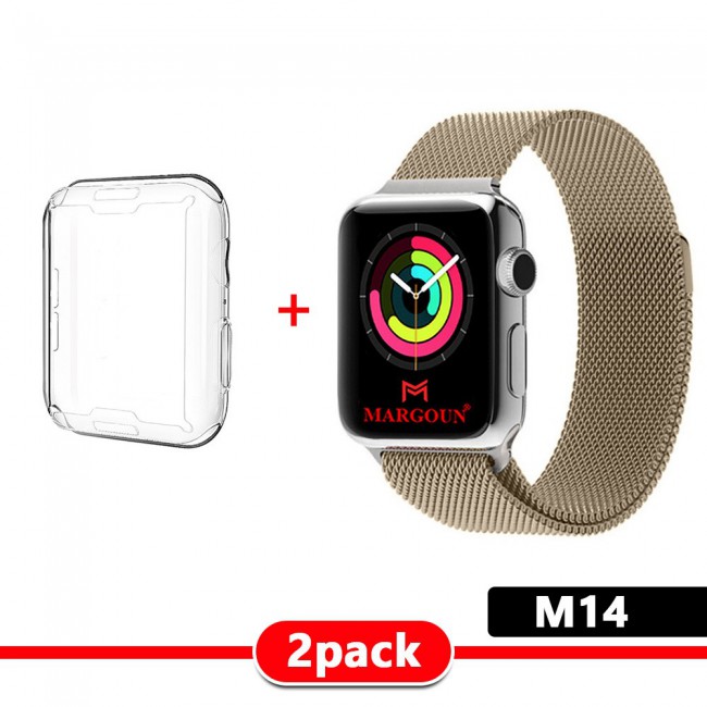 Apple Watch Band Milanese Loop Strap with Protective TPU Case 44mm - M13-M19