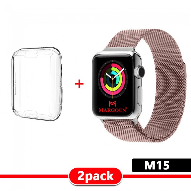 Apple Watch Band Milanese Loop Strap with Protective TPU Case 44mm - M13-M19