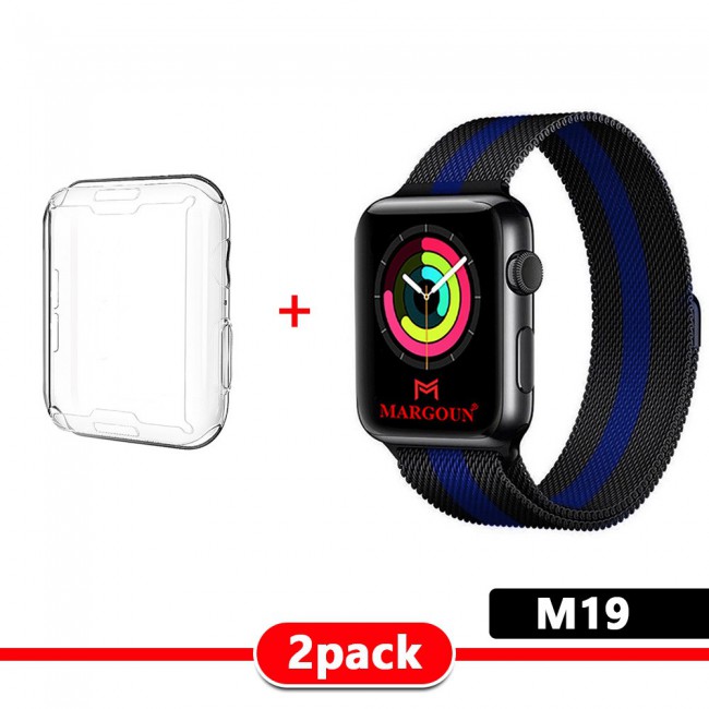 Apple Watch Band Milanese Loop Strap with Protective TPU Case 44mm - M13-M19