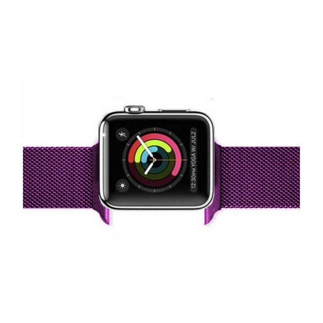Apple Watch Band 42-44-45mm Milanese Loop Strap Henlein Series by Margoun - Purple