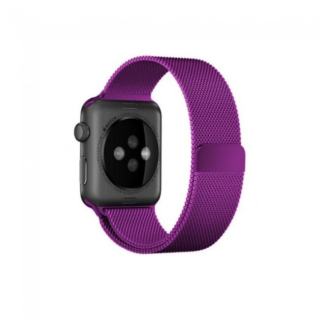 Apple Watch Band 42-44-45mm Milanese Loop Strap Henlein Series by Margoun - Purple