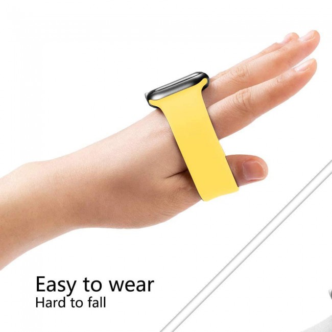Apple Watch 42-44-45mm Size M Elastic Silicone Solo Loop Band Henlein Series by Margoun - Yellow