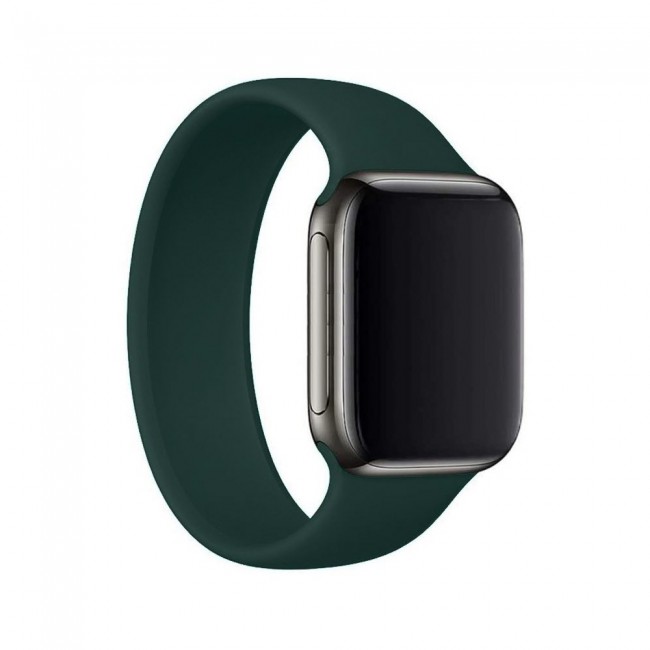 Apple Watch 42-44-45mm - Size M Elastic Silicone Solo Loop Band Henlein Series by Margoun - Dark Green