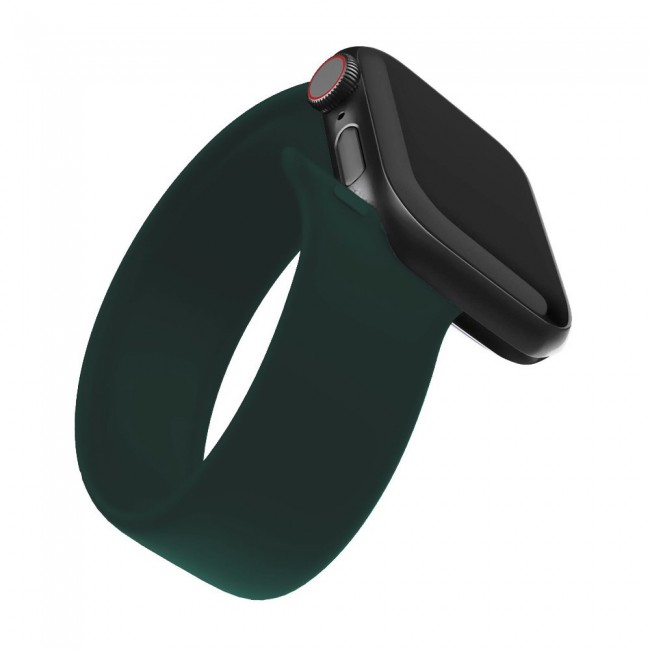 Apple Watch 42-44-45mm - Size M Elastic Silicone Solo Loop Band Henlein Series by Margoun - Dark Green