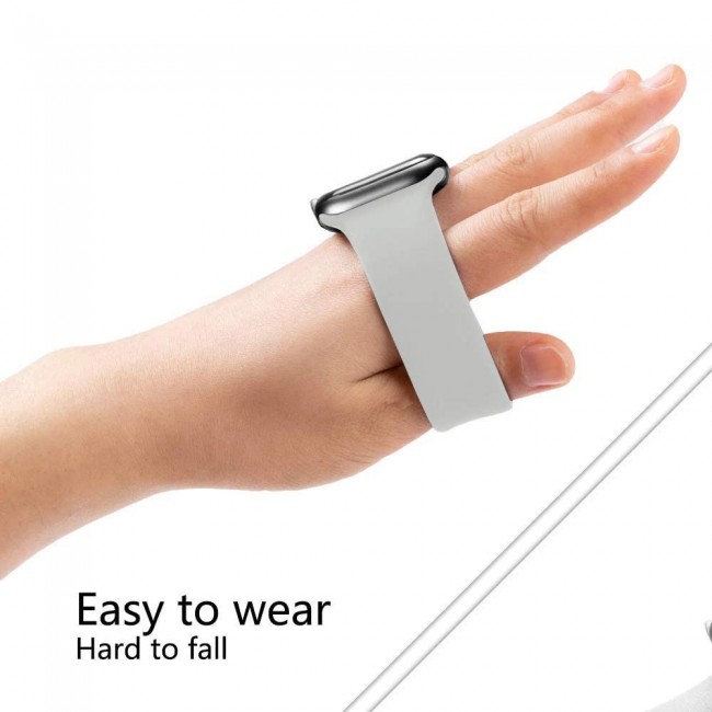 Apple Watch 42-44-45mm - Size S Elastic Silicone Solo Loop Band Henlein Series by Margoun - Grey