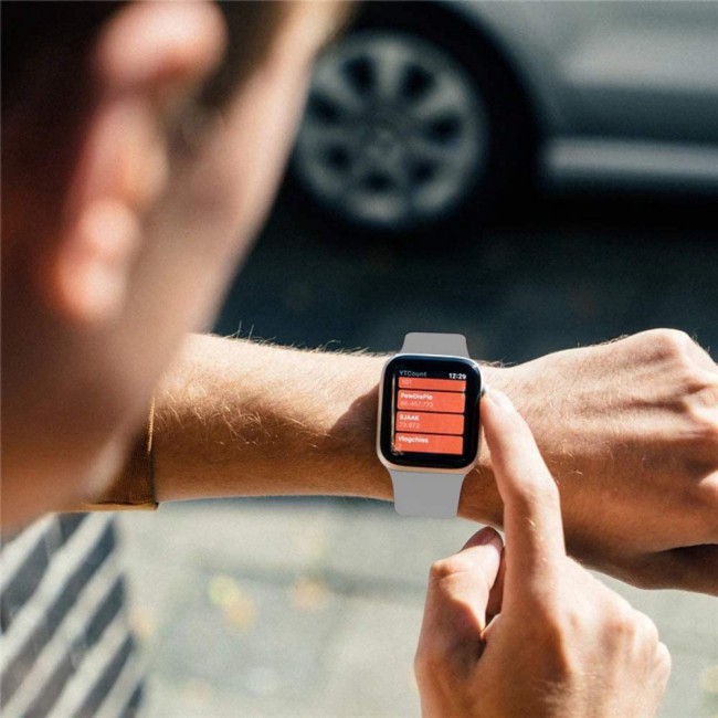 Apple Watch 42-44-45mm - Size S Elastic Silicone Solo Loop Band Henlein Series by Margoun - Grey
