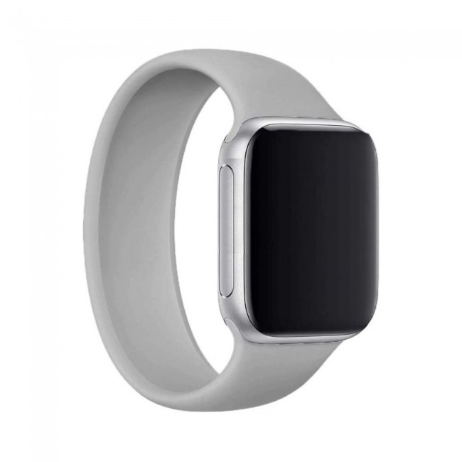 Apple Watch Band 38-40-41mm Size L Elastic Silicone Solo Loop Strap Henlein Series by Margoun - Grey