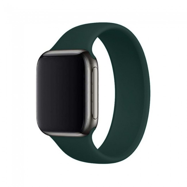 Apple Watch Band 38-40-41mm Size M Elastic Silicone Solo Loop Strap Henlein Series by Margoun - Dark Green