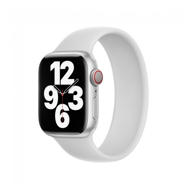 Apple Watch Band 38-40-41mm Size M Elastic Silicone Solo Loop Strap Henlein Series by Margoun - White