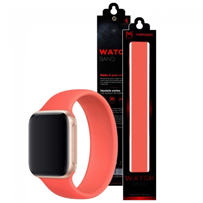 Apple Watch SE Band 40mm - Size S Elastic Silicone Solo Loop Strap Henlein Series by Margoun - Pink Citrus