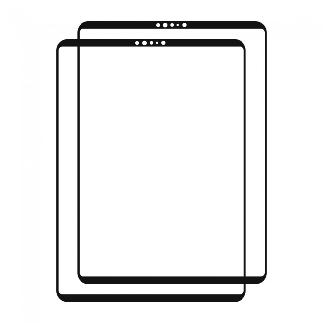 Apple iPad Pro 12.9 4th Gen 2020 and 5th Gen 2021 3D Screen Protector 2-Pack - Black Frame