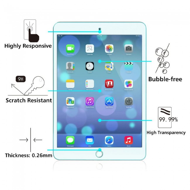 Apple iPad mini 4 2015 and iPad mini 5 2019 7.90 inch Tempered Glass 2Pack - Clear