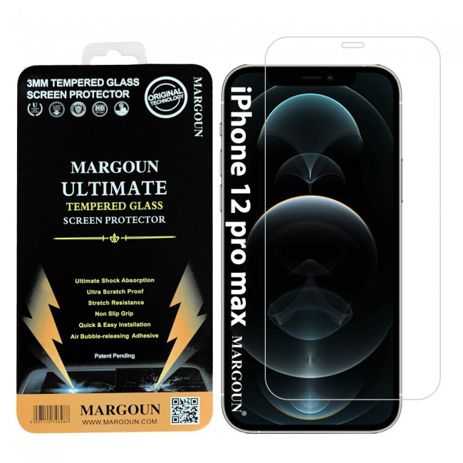 Apple iPhone 12 Pro Max Tempered Screen Protector Ultimate by Margoun - Clear