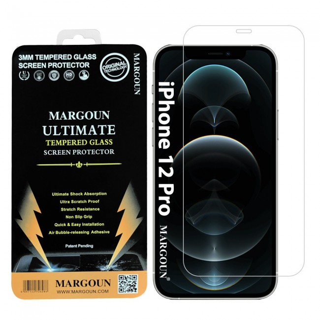 Apple iPhone 12 Pro Tempered Screen Protector Ultimate by Margoun - Clear