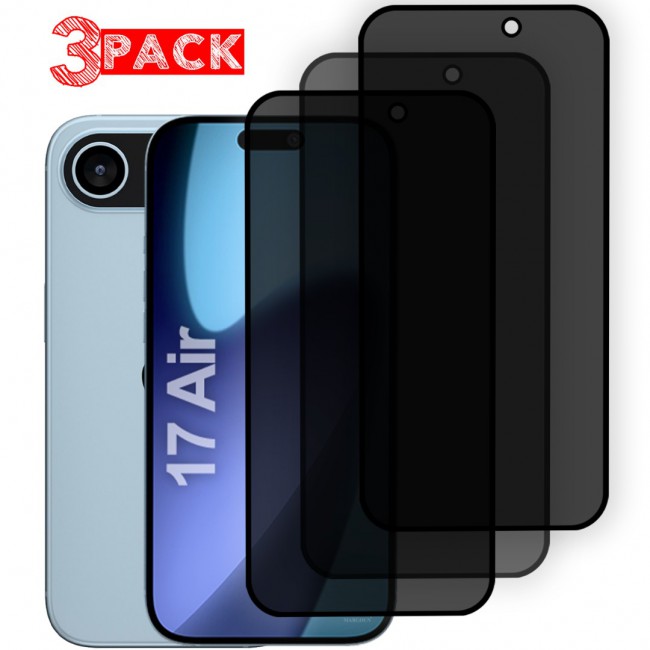 MARGOUN 3 Pack for iPhone 17 Air Screen Protector Privacy Anti Spy Tempered Glass,9H Hardness,Scratch-Resistant, Anti-Fingerprint and Dustproof, with Smooth Touch and Easy Installation