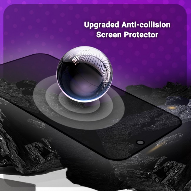 MARGOUN 3 Pack for iPhone 17 Pro Screen Protector Privacy Anti Spy Tempered Glass,9H Hardness,Scratch-Resistant, Anti-Fingerprint and Dustproof, with Smooth Touch and Easy Installation