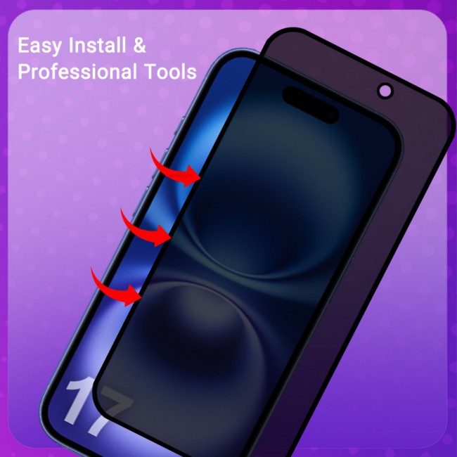 MARGOUN for iPhone 17 Screen Protector Privacy Anti Spy Tempered Glass,9H Hardness,Scratch-Resistant, Anti-Fingerprint and Dustproof, with Smooth Touch and Easy Installation