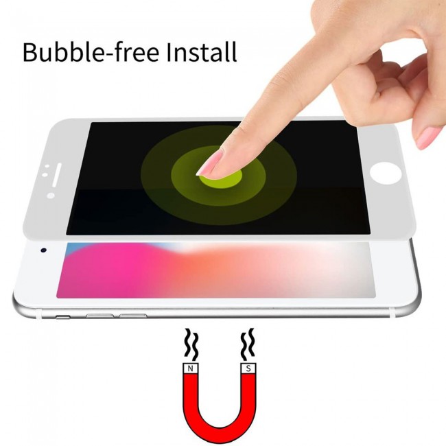 Apple iPhone 6 and 6S 3D Privacy Screen Protector Ultimate by Margoun - White Edge