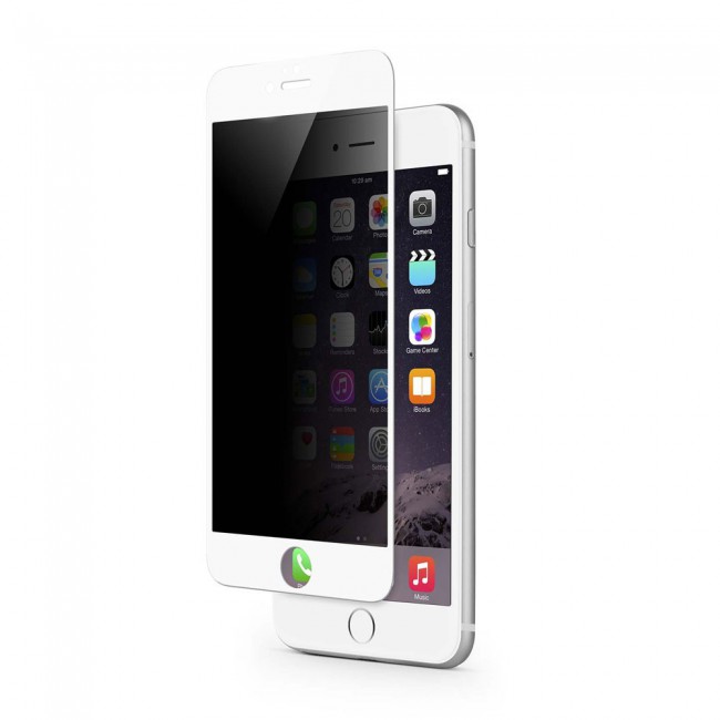 Apple iPhone 6 Plus and 6S Plus 3D Privacy Screen Protector Ultimate by Margoun - White Edge