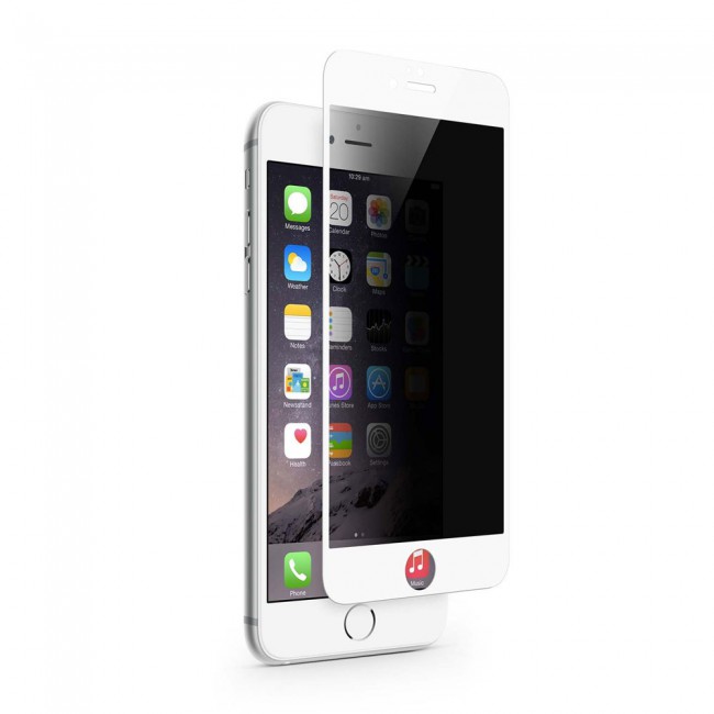 Apple iPhone 6 Plus and 6S Plus 3D Privacy Screen Protector Grand Shieldz by Margoun - White Edge