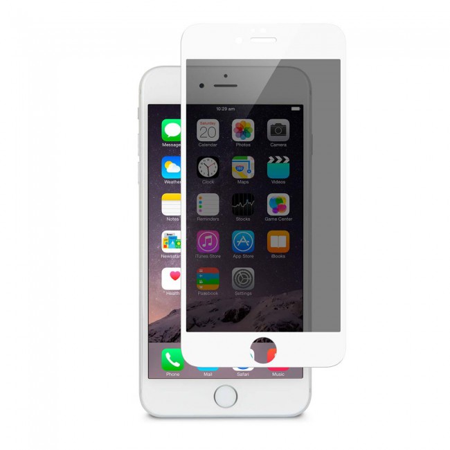 Apple iPhone 6 Plus and 6S Plus 3D Privacy Screen Protector Grand Shieldz by Margoun - White Edge