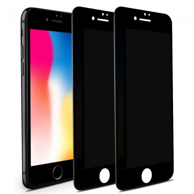 Apple iPhone 7 Plus and 8 Plus 3D Privacy Screen Protector 2Pack Super Shieldz by Margoun - Black Edge