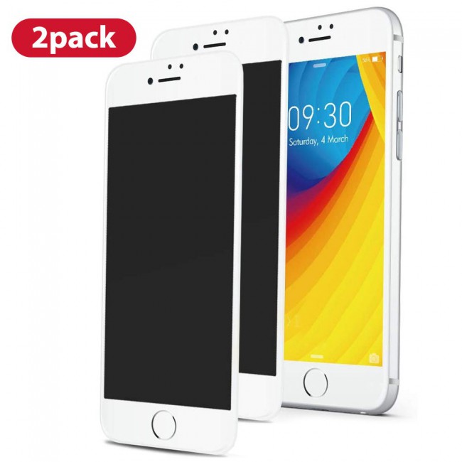 Apple iPhone 7 Plus and 8 Plus 3D Privacy Screen Protector 2Pack Super Shieldz by Margoun - White Edge