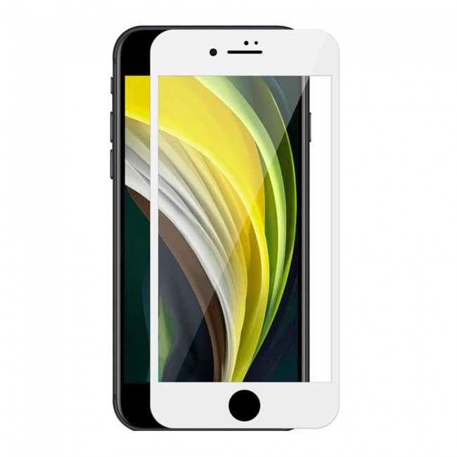 Apple iPhone SE 2020 Tempered 3D Screen Protector Grand Shieldz Margoun - White Frame